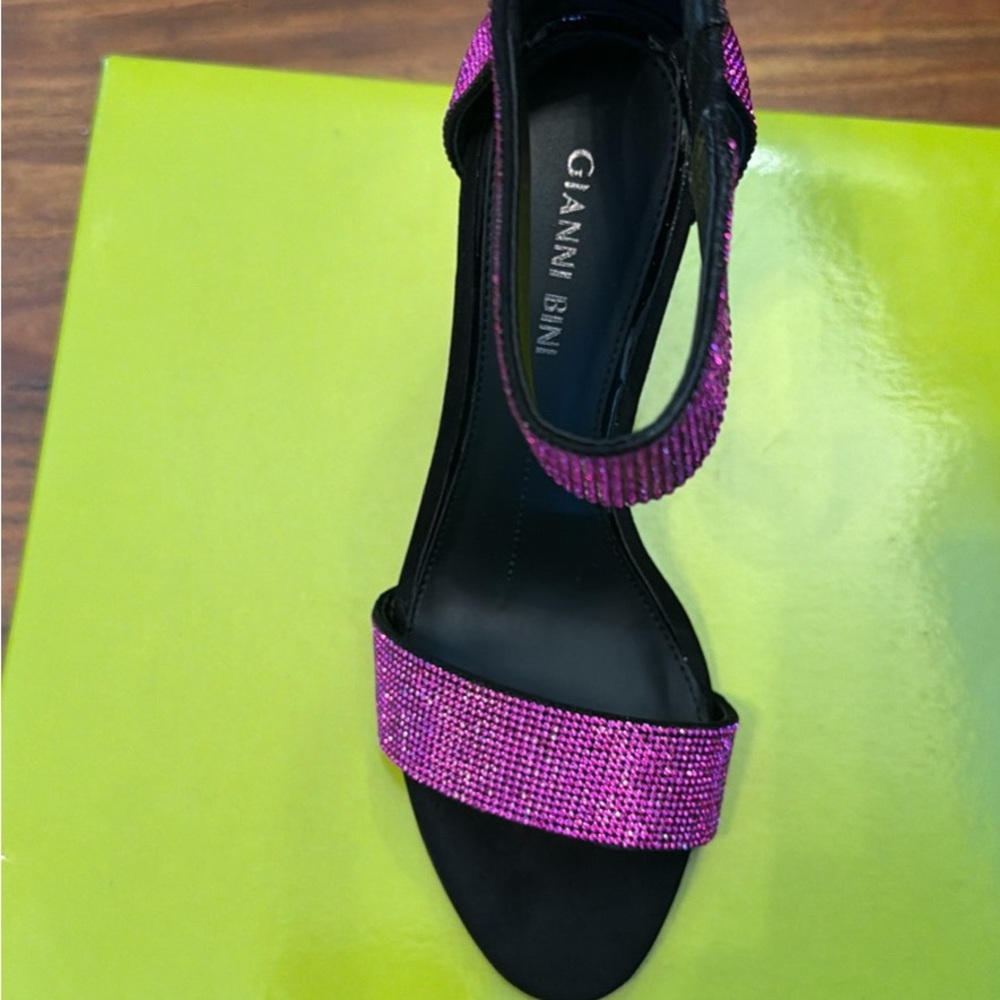 Gianni Bini Fuchsia Crystal Ankle-Strap Heel : Ronilyn Blk/Hot Pink